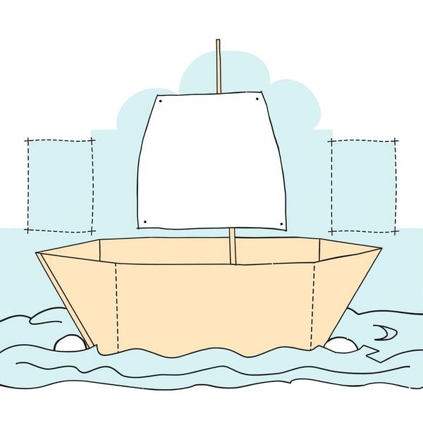 Szablon kartonowej łódki do składania i dekoracji