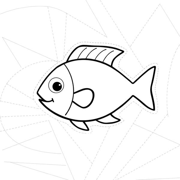 Szablon papierowej rybki (do wycięcia)