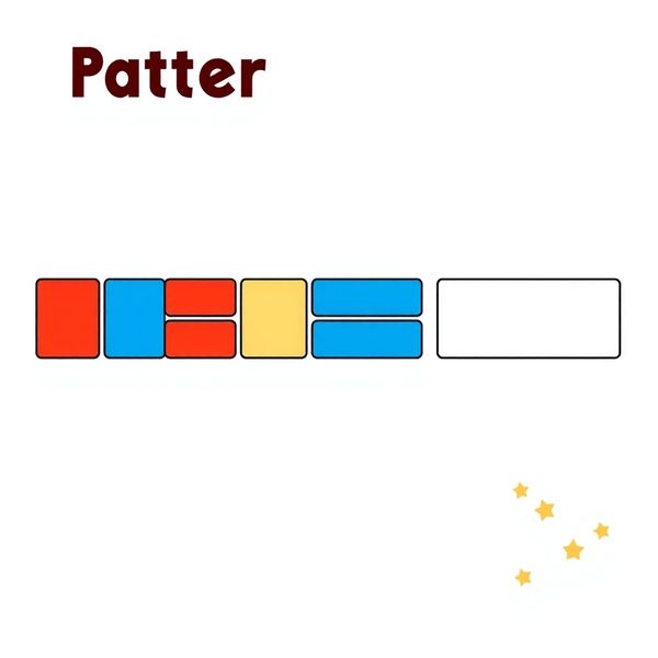 Szablon: prosty wzór kolorowy (czerwony–niebieski–czerwony)