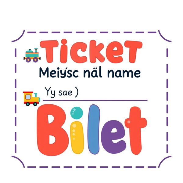 Bilet — szablon naklejki