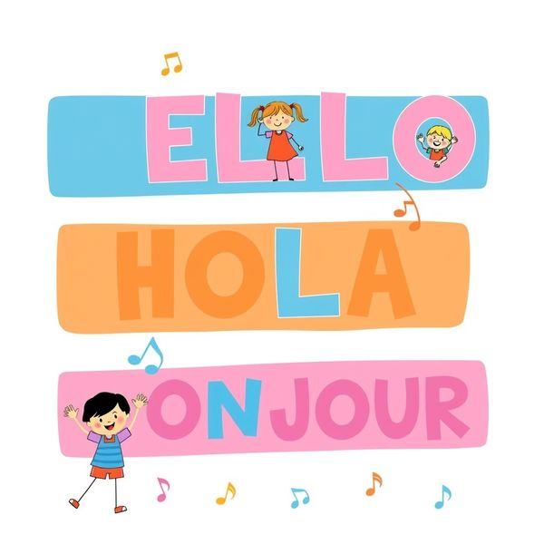 Plakat powitalny: Hello / Hola / Bonjour