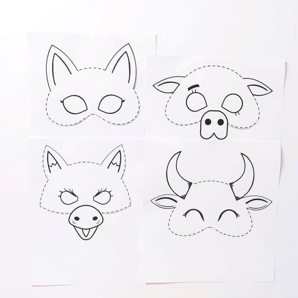 Szablony uszu i masek do wycięcia