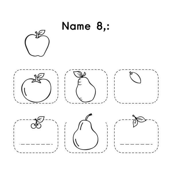 Szablony plakietek z owocami i warzywami