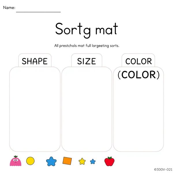 Mat do sortowania guziczków — szablon