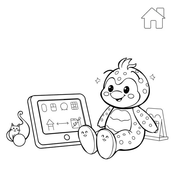 Kolorowanka - Netuś z urządzeniami