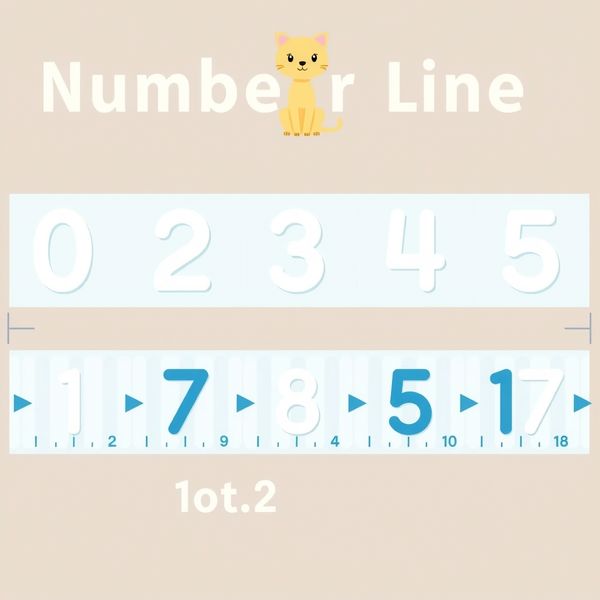 Linia liczb 0–10 z kotkami