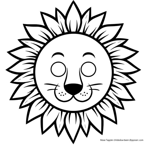 Szablon maski lwa (do druku)