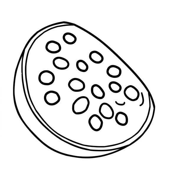 Kolorowanka: prosty plasterek arbuza