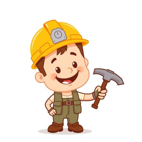 Górnik w kasku — obrazek do wprowadzenia