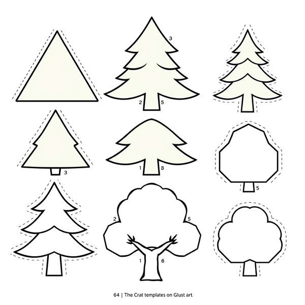Szablony: Kartonowe drzewka