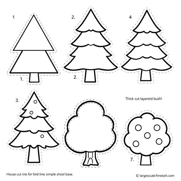 Szablony: Kartonowe drzewka