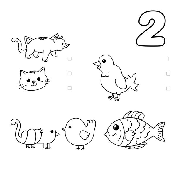 Kolorowanka — Zwierzątka parami