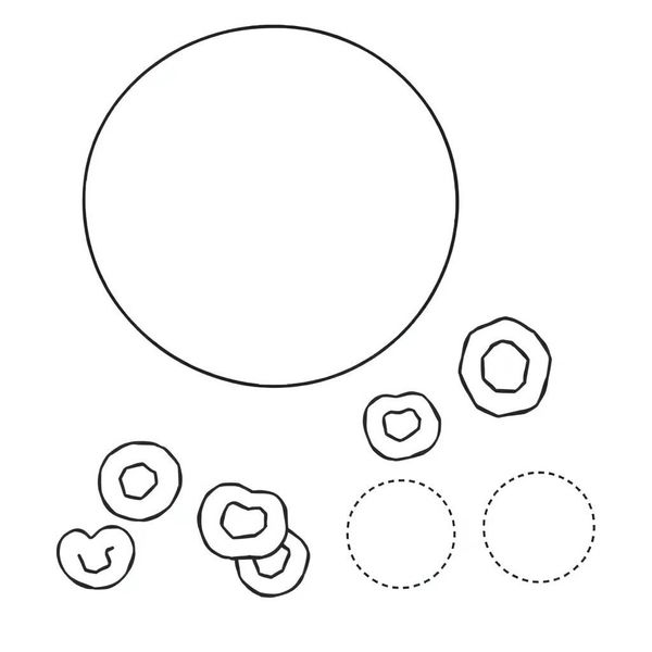 Szablon pracy plastycznej — przyklejanie płatków