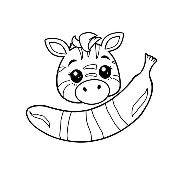 Kolorowanka: Bananowa zebra