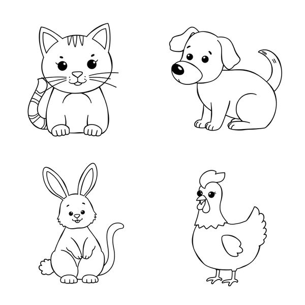 Kolorowanki — proste sylwetki zwierząt