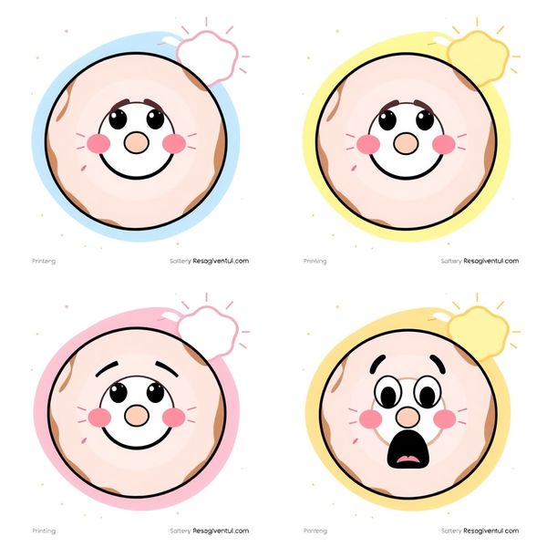 Szablony kart emocji w formie pączków