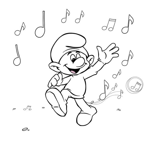 Kolorowanka: Smerfowy taniec