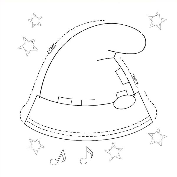 Szablon papierowego kapelusza "Smerfowy kapelusz"