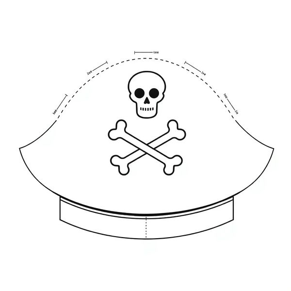 Szablon papierowej czapki pirackiej