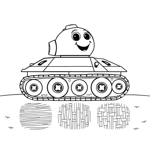 Kolorowanka: Czołg i trzy podłoża