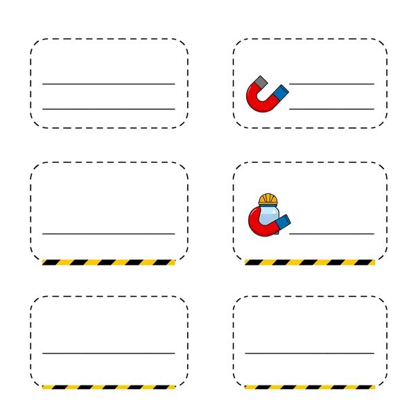 Szablony etykiet: pudełko 'kopalnia' i pojemniki