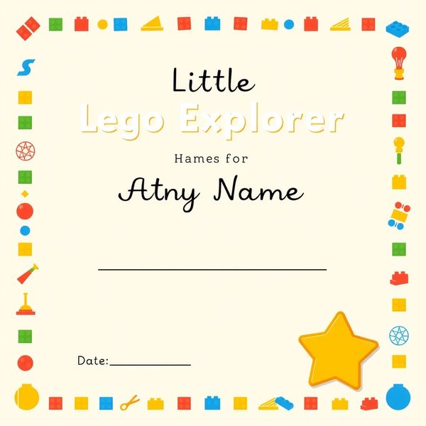 Dyplom — Mały Badacz Lego (szablon)