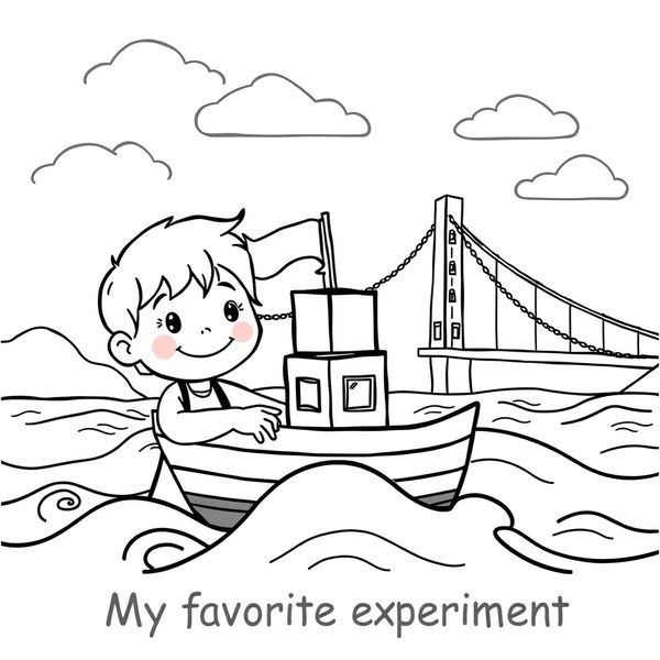 Kolorowanka — Klocki i łódka