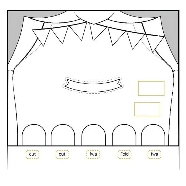 Wzory rekwizytów — scena z kartonu i chustki