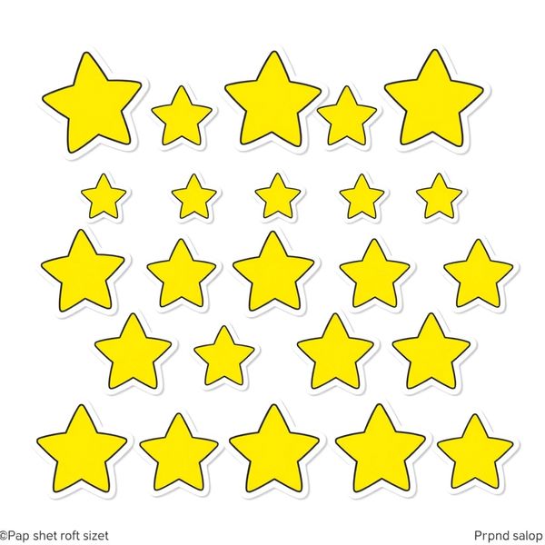 Arkusz naklejek - żółte gwiazdki