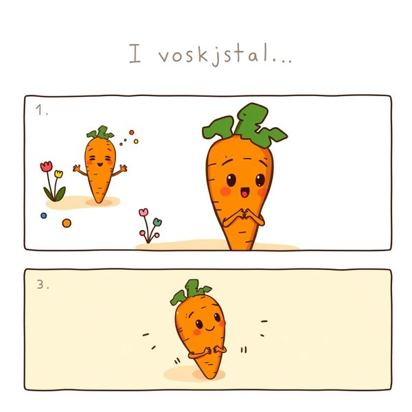Krótka historyjka o marchewce — trzypanele