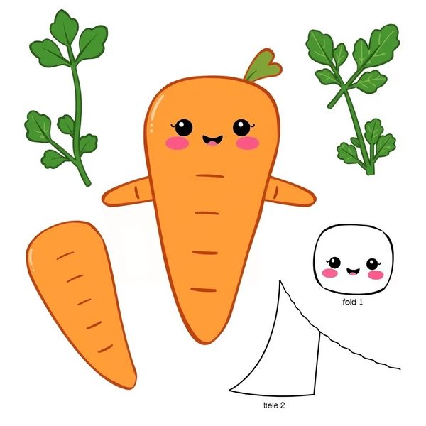 Pacynka marchewka — szablon do wydruku