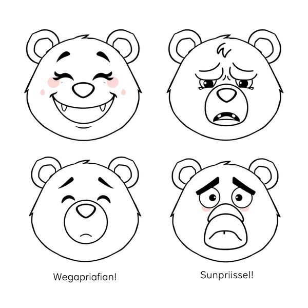 Karty emocji – kolorowanki (radość, smutek, złość, zdziwienie)