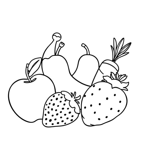 Kolorowanka - proste owoce dla malucha