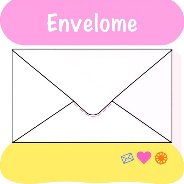 Szablon papierowej koperty do składania