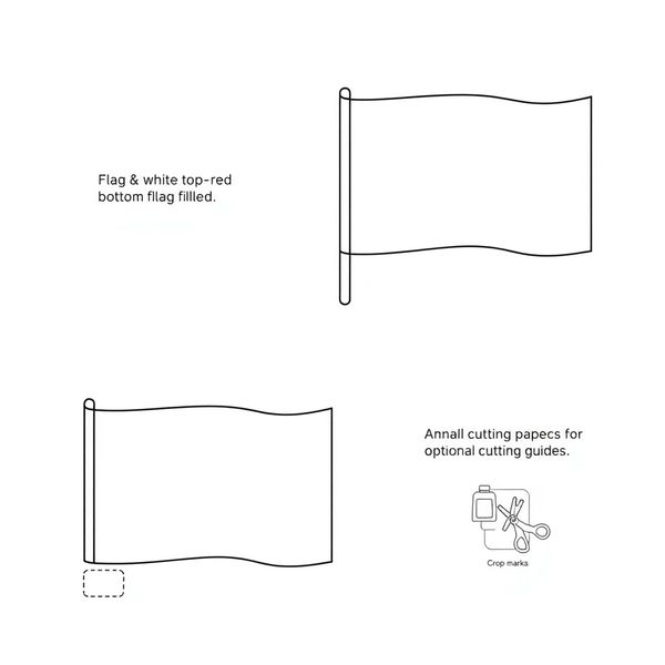 Szablon małej papierowej chorągiewki (do druku)