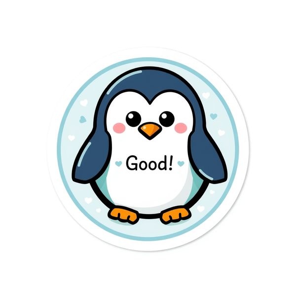 Szablon naklejki/stempelka — znaczek pingwina