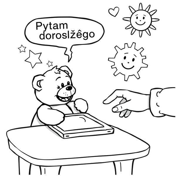 Kolorowanka — Pacynka i tablet