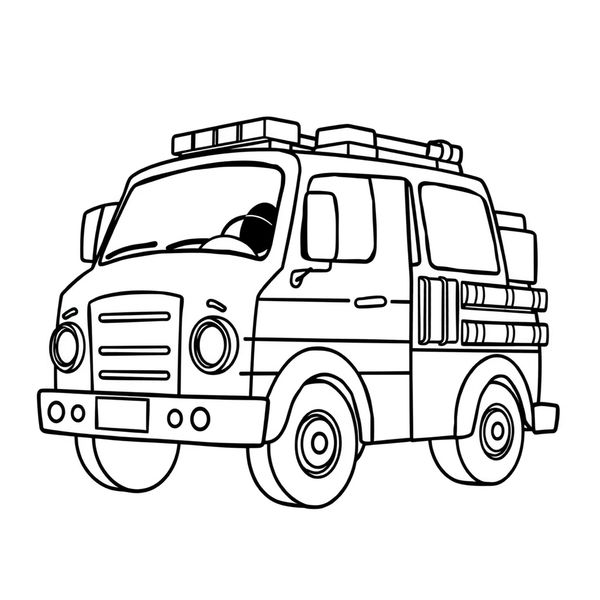 Kolorowanka: Wóz strażacki