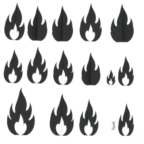 Szablon: Papierowe płomienie (różne rozmiary)
