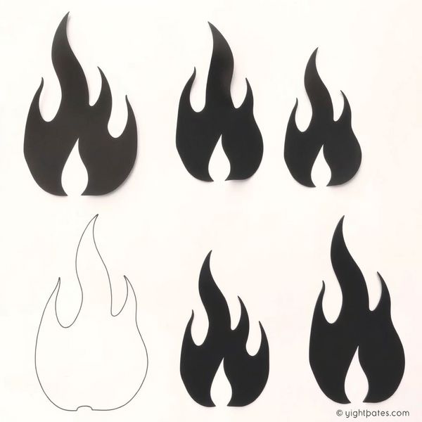 Szablon: Papierowe płomienie (różne rozmiary)