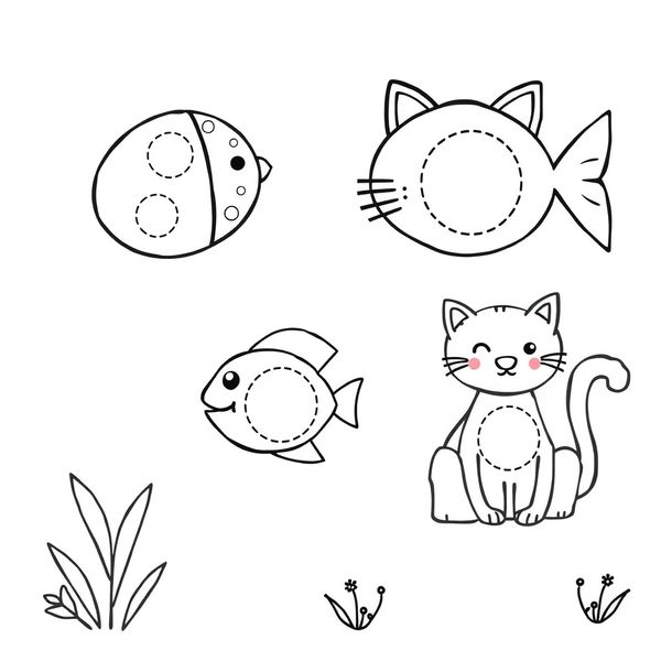 Kolorowanka — Kropkowe zwierzątka