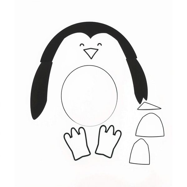 Szablon pingwina z talerzyka (do wycięcia)