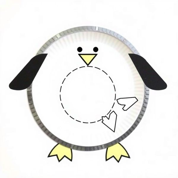 Szablon pingwina z talerzyka (do wycięcia)