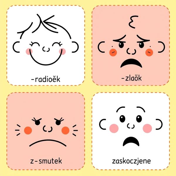 Karty z buźkami (zestaw 4)