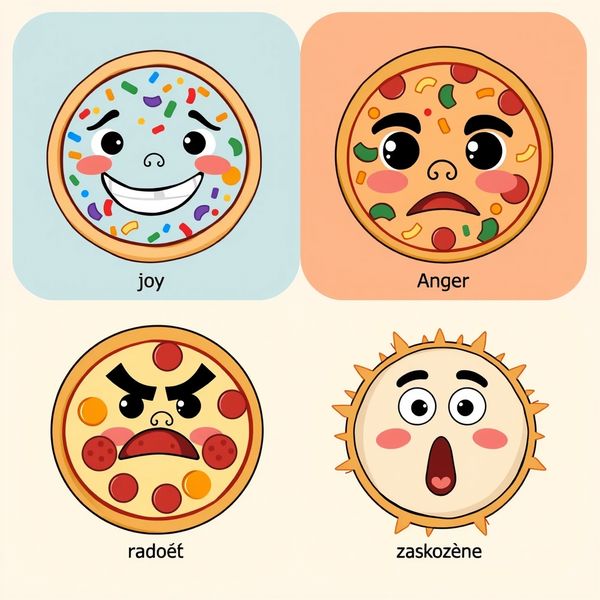 Przykładowe pizze z emocjami (4 obrazy)