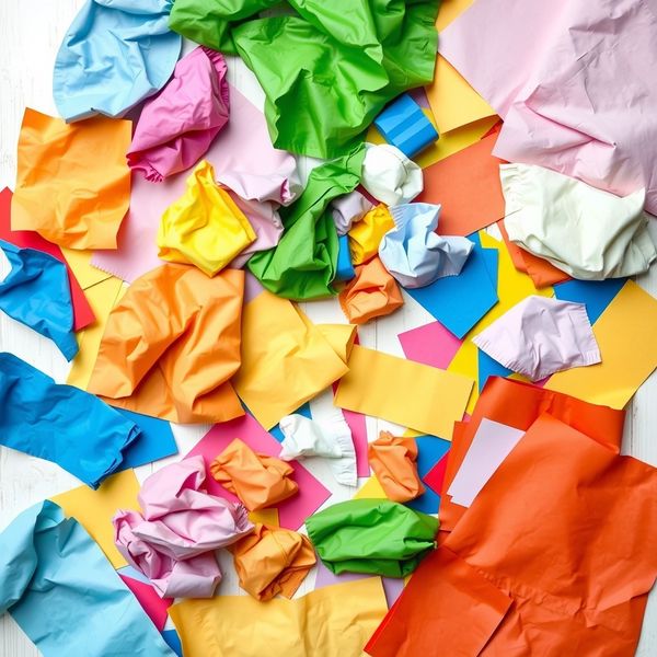 Tekstury papierków po czekoladzie — flatlay do kolażu