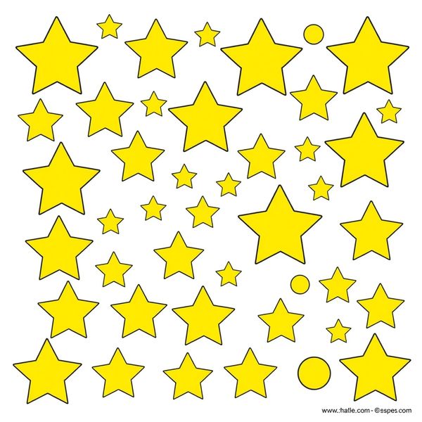 Szablon gwiazdek i kółeczek do wycięcia