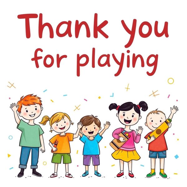 Baner końcowy / podsumowanie — "Dziękujemy za wspólną zabawę"