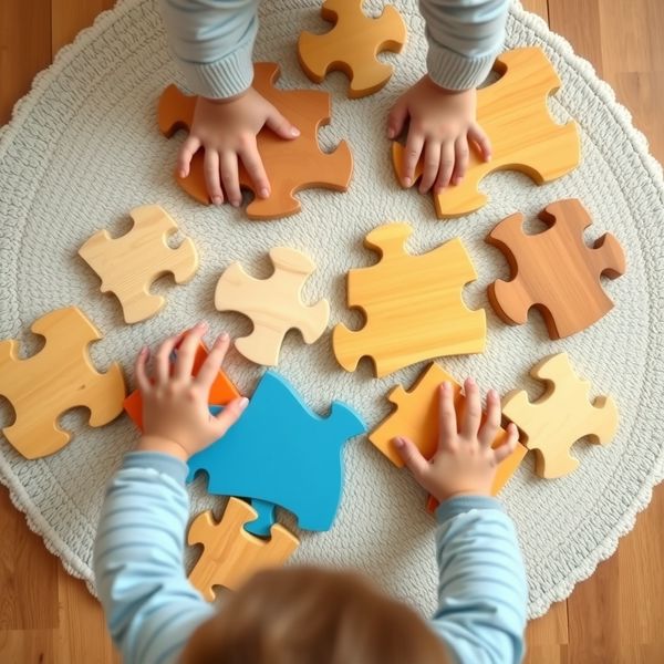 Zdjęcie dużych puzzli na macie
