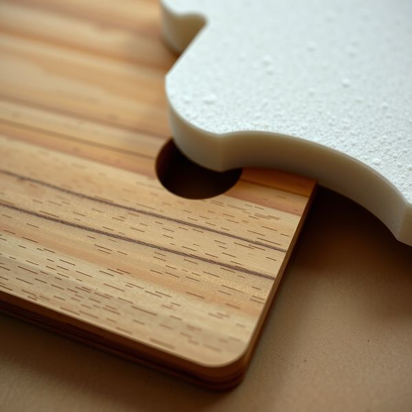 Detal faktury: drewno i pianka